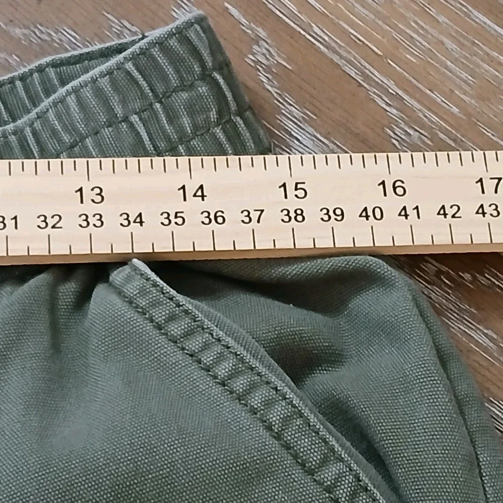 Aeropostale Men Cargo Pants SzS Olive Drawstring Hem Cotton Outdoors Hiking